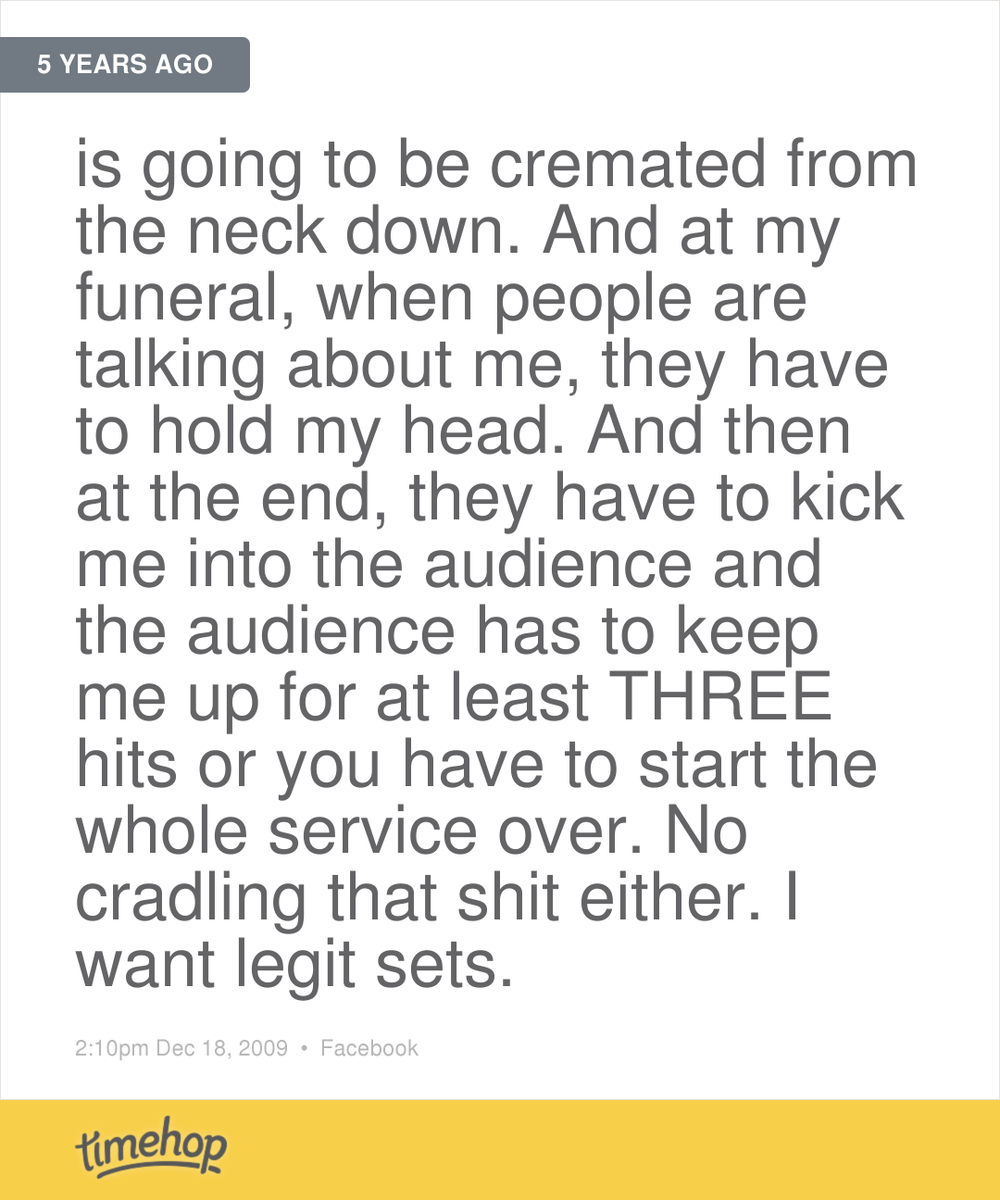 HiDEFtunes's tweet photo. #funeralrequests http://t.co/QJYus9B9Tr http://t.co/A8OBD8Y1NU