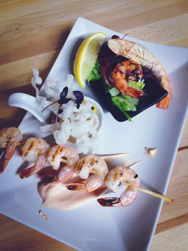 GoodeImages's tweet image. Prawns four ways! @worplesdongolf @chrisnlomas