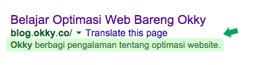 Aturan 3 : Deskripsi tiap artikel itu perlu banget, kita mesti yakin mengisi beberapa kata kunci yg mewakili konten.