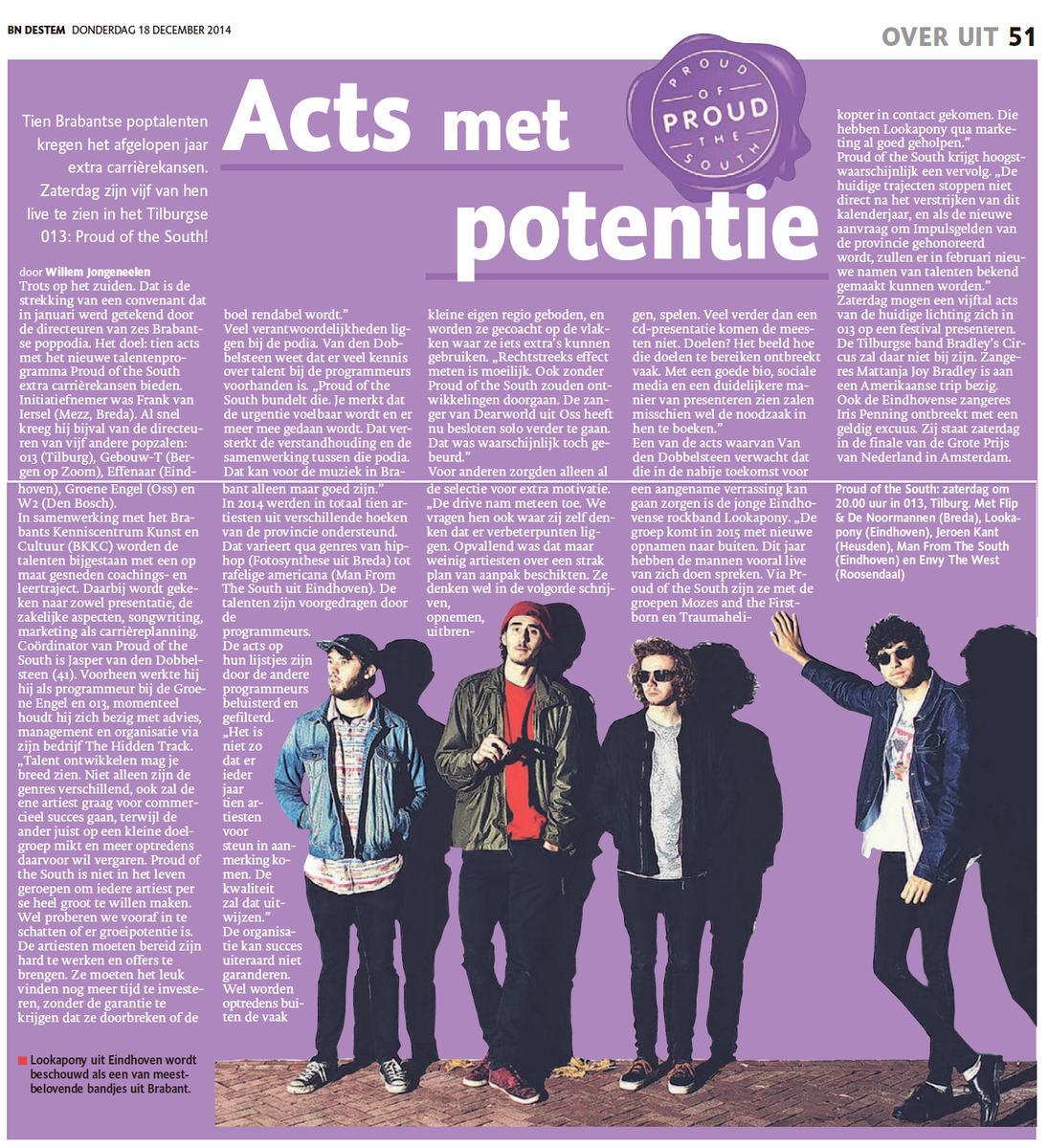 Lees hier het artikel van <a href="/bndestembreda/">BN DeStem Breda</a> over het Proud of the South Festival op 20-12 in 013.
013.nl/programma/3913…