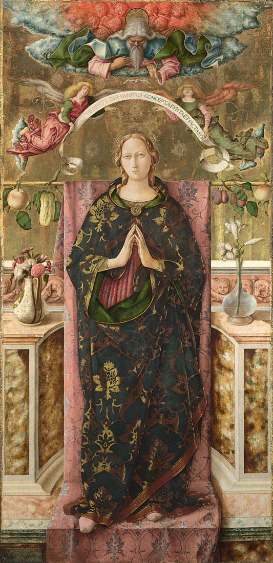 NationalGallery's tweet photo. Carlo Crivelli's 'The Immaculate Conception' in Room 59 is today's #NGAdvent solution http://t.co/ReyBoTpWmA http://t.co/AT3WnfEuMM