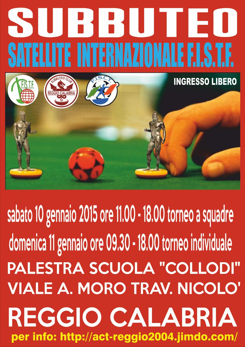 SubbuteoRC's tweet image. Inizia il 2015 partecipando a Reggio Calabria al Satellite FISTF  @Ita_Subbuteo @FISCT_Official @SubbuteoCalabro