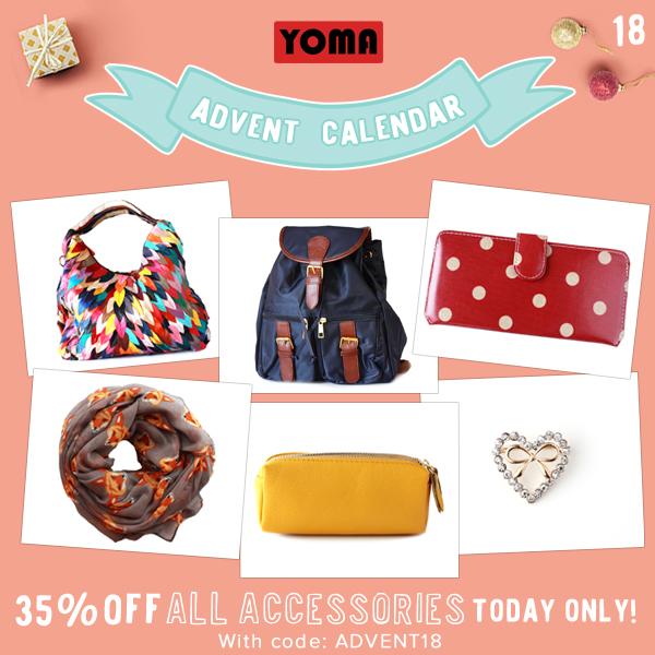 yomauk's tweet photo. Today's #YomaAdventCalendar treat is: 35% off all accessories today only! Promo code: ADVENT18 http://t.co/BYHfaN4qAb http://t.co/TIQu3HeGHp