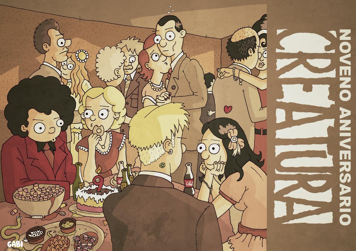 rottenpee's tweet image. He aquí la portada que he hecho para el número 107 de @creaturafanzine celebrando su noveno aniversario.