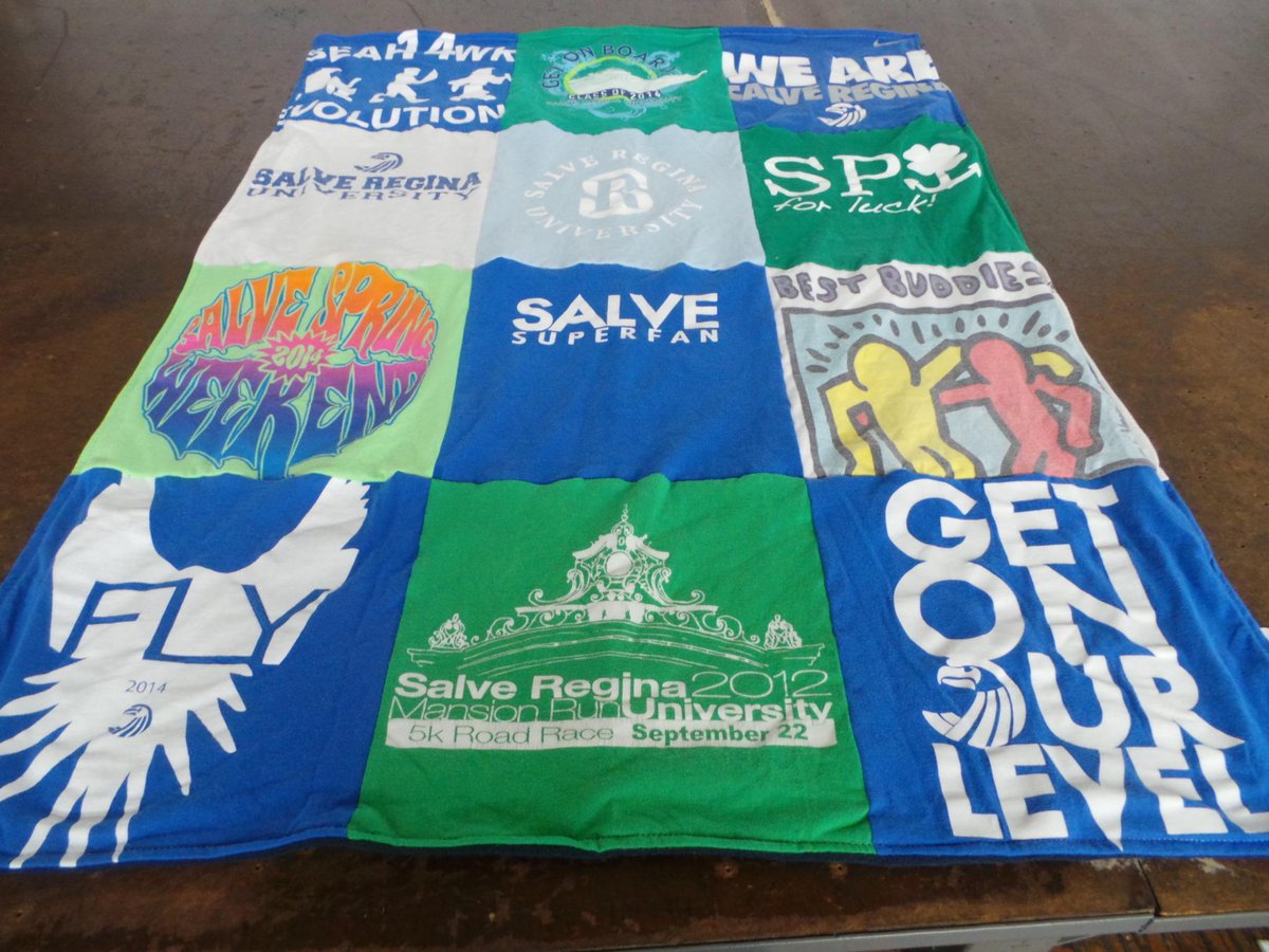 ProjectRepat's tweet photo. . @SalveRegina t-shirt quilt http://t.co/VnDrsQY09U