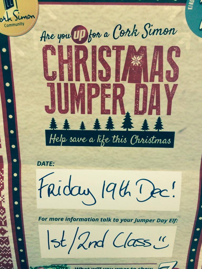 Christmas jumper fundraiser in aid of <a href="/Cork_Simon/">Cork Simon Community</a> tomorrow! 
#CorkEcho #wearyourjumper