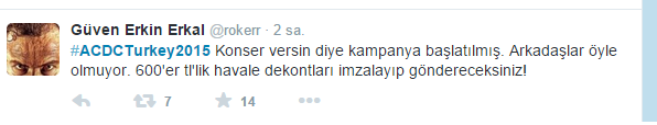acdcturkey's tweet photo. #ACDCTurkey2015
Güven Erkin Erkal'dan tweet. Kampanyamıza destek olan herkese Teşekkürler...
@rokerr http://t.co/lbYm6KEaUG