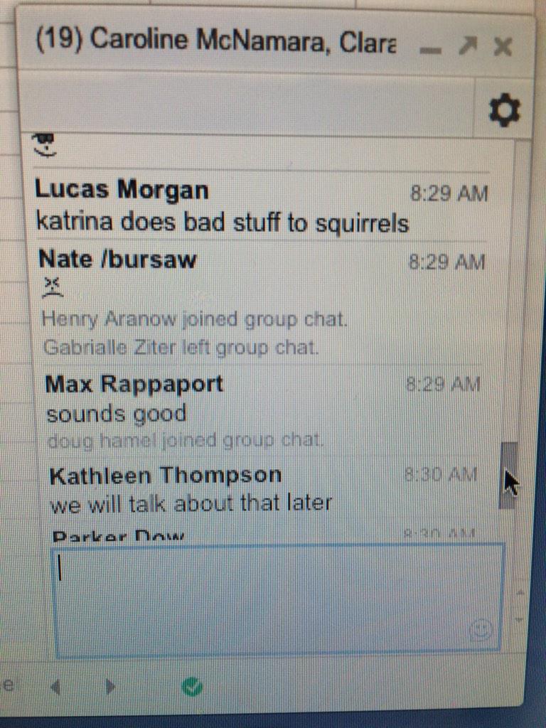 jcrowell17's tweet photo. Class group messages with Mrs. Thompson http://t.co/8sskWVL7zX