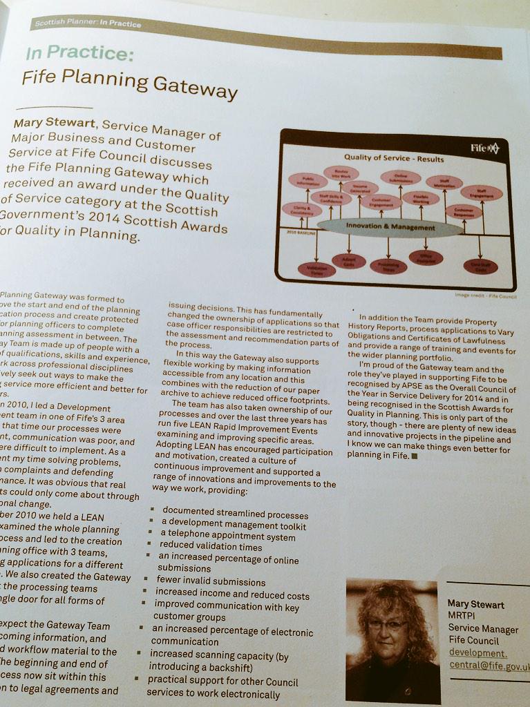 Our colleague Mary Stewart writes about the award winning Fife Planning Gateway in @RTPIScotland Scottish Planner