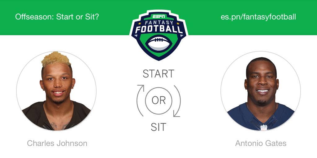 nursejohn316's tweet photo. Charles Johnson, Antonio Gates or Muhamed Sanu as my flex  @ESPNFantasy #FantasyFootball @ffrealtalk http://t.co/uJkNwRmSSi