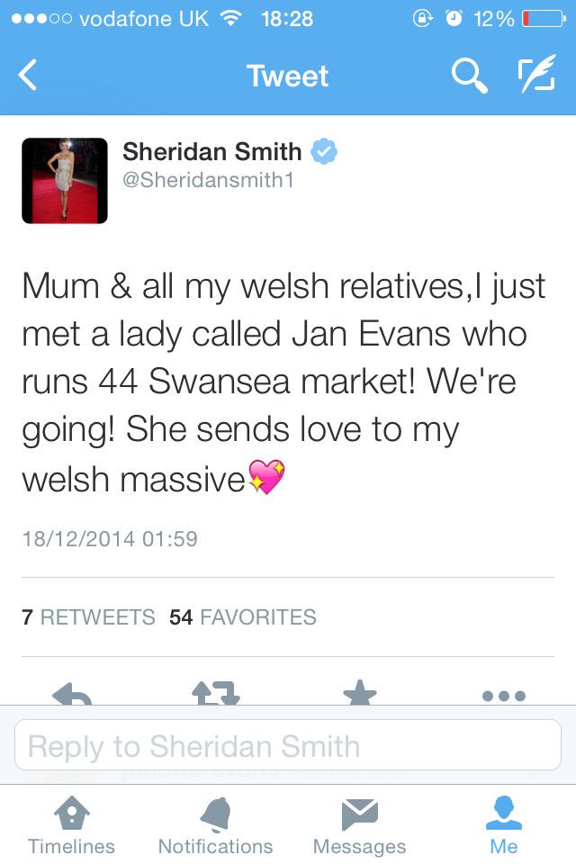 siobhanlevans's tweet photo. Haha check out @Sheridansmith1 and mother dearest @janfootball in London. #WelshMassive ๐ http://t.co/h9sOjj3qaM