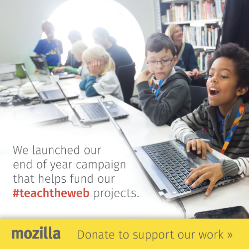 mozilla's tweet photo. We believe in being creators, not just consumers of the Web. Agree? Help fund our work: http://t.co/yj3ZxR1cTm http://t.co/vekGrQ0OBC