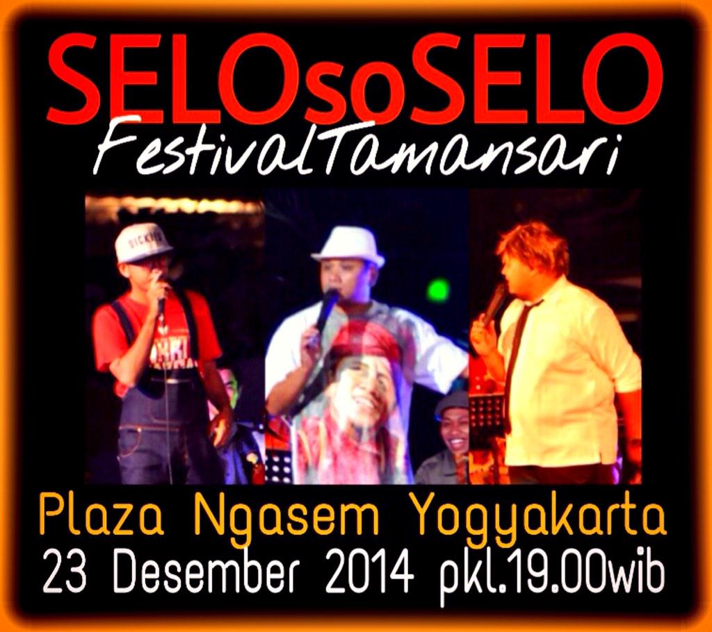 BerandaJogja's tweet photo. 23/12/14 19:00 #SELOsoSELO Fest. Tamansari w/ @anang_batas @alitalit_ @awangizm | @PlasaNgasem | Gratis @selosoSeloID http://t.co/QGFzsdpOCy