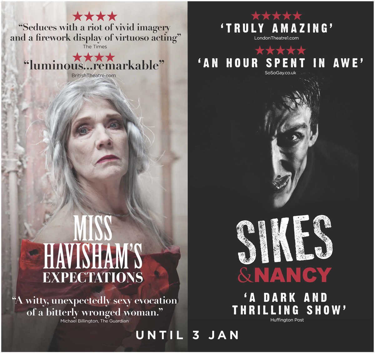 ATGTICKETS's tweet photo. Exclusive offer! @HavishamExpects &amp; @sikesandnancy are 2 for 1. A very festive #dickensdouble. http://t.co/Jdz2XBwokP http://t.co/3Cx0TVPiX2