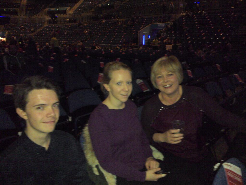 Waiting for John Bishop. Happy bday Denise. 