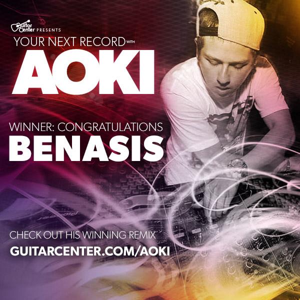 guitarcenter's tweet photo. Congrats @OfficialBenasis on winning #GC Your Next Record w/@SteveAoki! Check out his remix: http://t.co/wJpPi6F3fg http://t.co/3tUrKFAobl