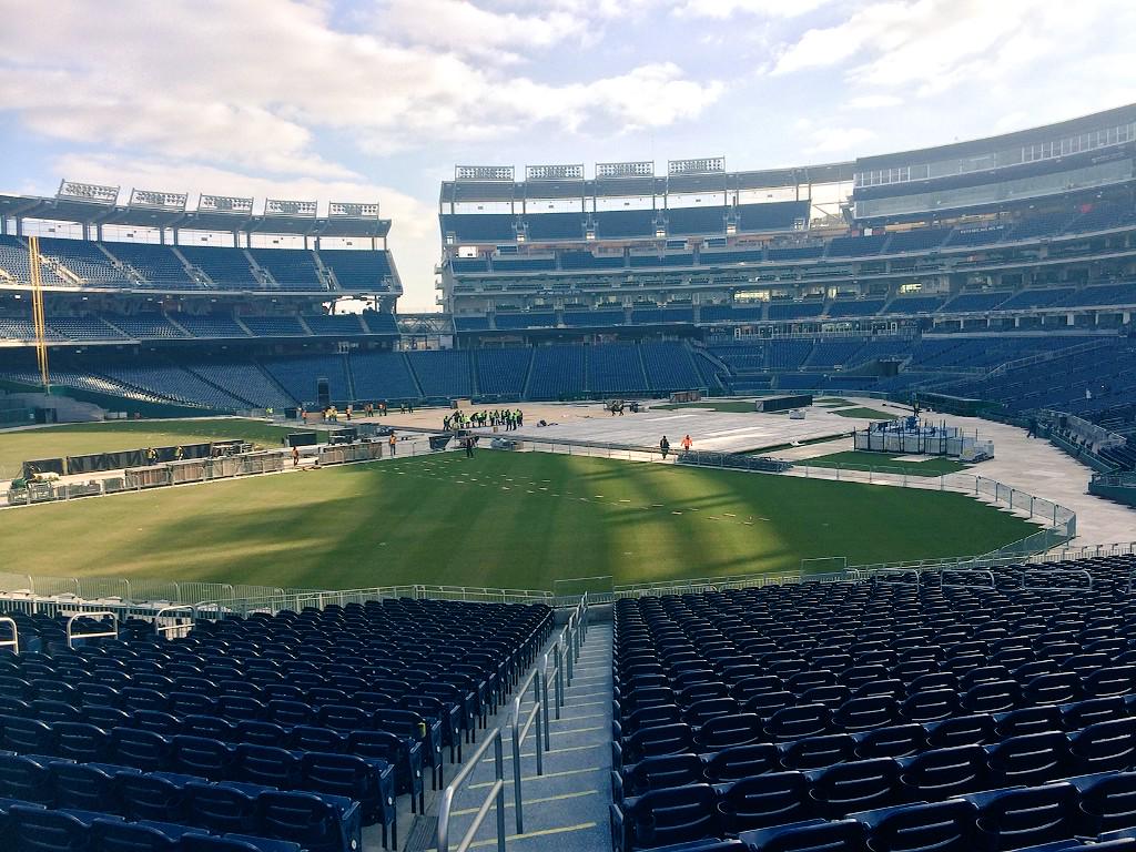 CapitalsPR's tweet photo. 2015 Bridgestone NHL Winter Classic rink construction underway at Nationals Park http://t.co/1ZZDWKh8Cd