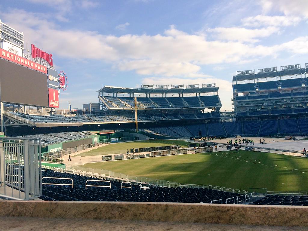CapitalsPR's tweet photo. 2015 Bridgestone NHL Winter Classic rink construction underway at Nationals Park http://t.co/1ZZDWKh8Cd