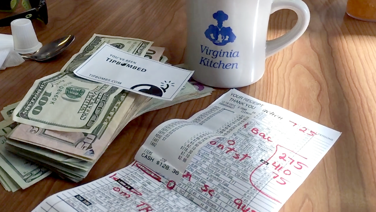 tipbombs's tweet photo. TIPBOMB: $1,211 tip on $128 bill - a record-breaking 946% tip for Megan at Virginia Kitchen. Enjoy! #HappyHolidays http://t.co/XYm8baySMH