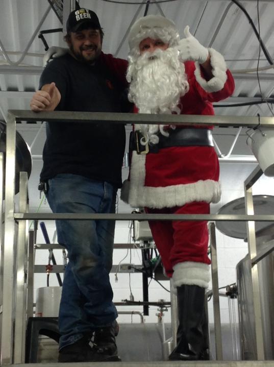 Santa up by the kettle