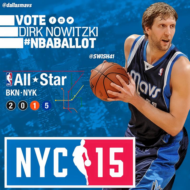dallasmavs's tweet photo. RT to send @swish41 to this year’s @NBA All-Star game in NYC. #NBABallot #VoteMavs http://t.co/LruGy375Zc http://t.co/LESZLJevAd
