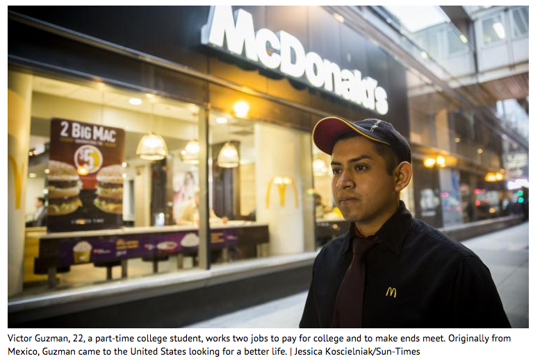 AFSCME's tweet photo. Faces of minimum wage: Chasing the American dream in fits, starts http://t.co/4oRnK6ZuTI #1u #RaiseTheWage http://t.co/WTsyqhDNeo