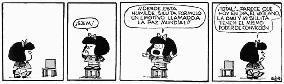 MafaldaQuotes's tweet photo. "Desde esta humilde sillita, hago un emotivo llamado a la Paz Mundial" #MafaldaQuotes http://t.co/YqVs9ftKbc