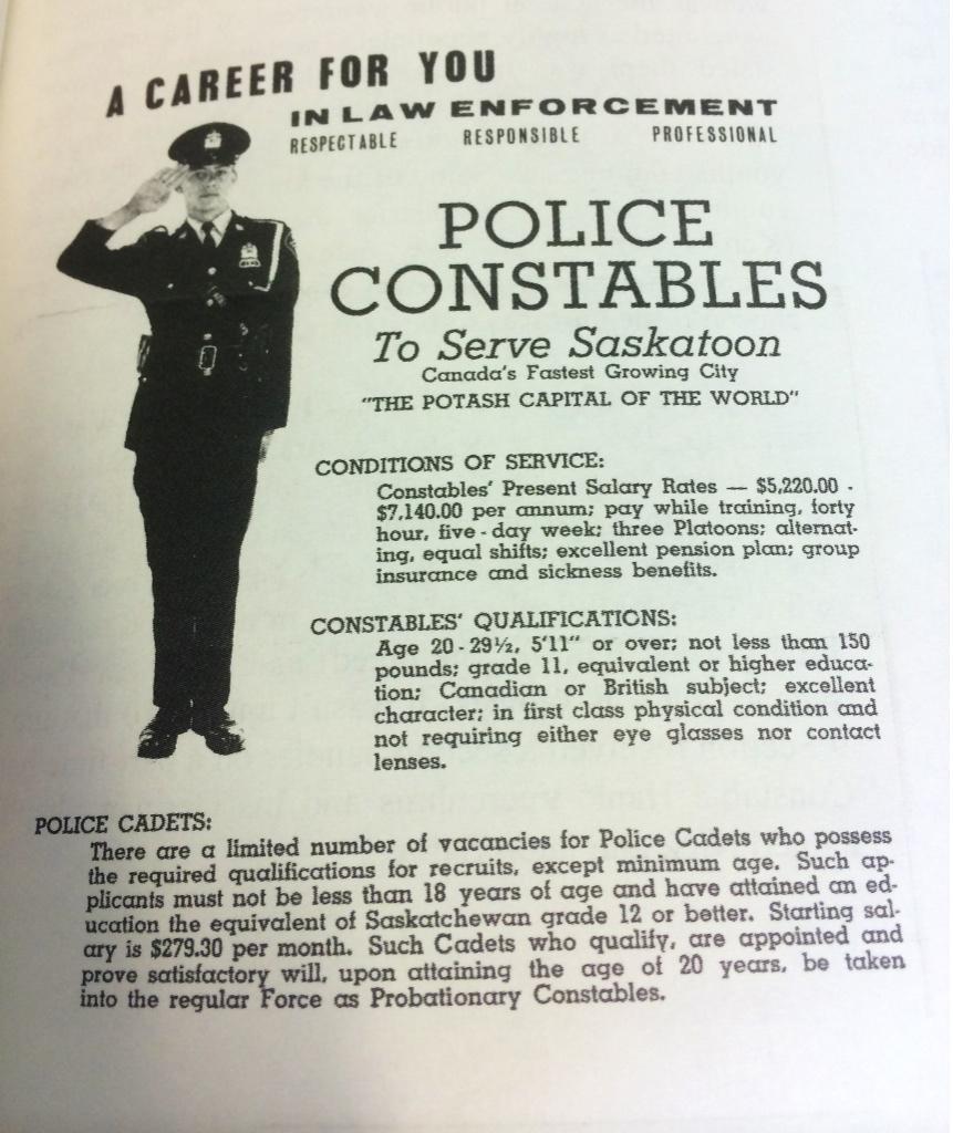 JoinSPS's tweet photo. #tbt to some of the hiring requirements in the 60s! #howfarwehavecome #police #recruiting #yxe http://t.co/B8QE188JOl