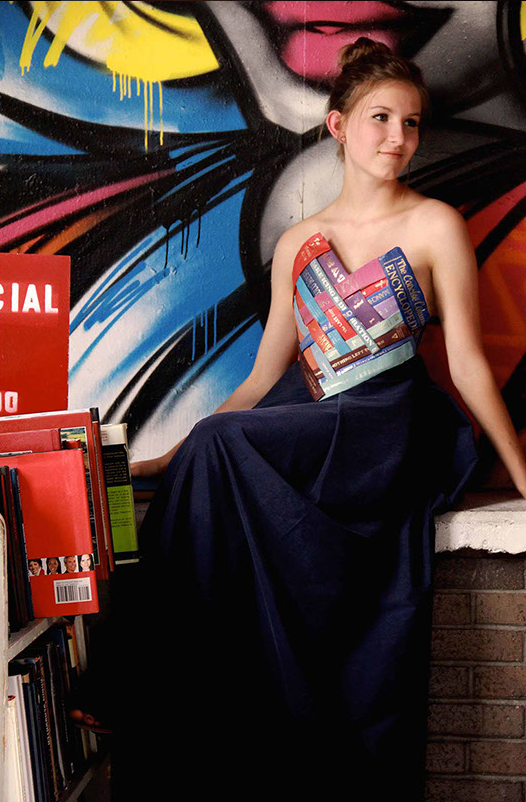 Declamation Dress -  woven, second hand book dress by student Anne Keating: risd.cc/1xsHQd0