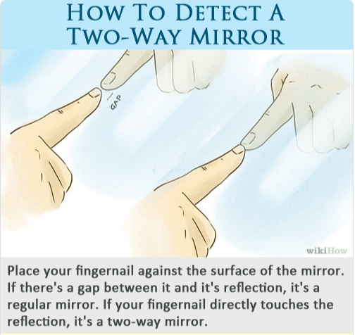 Kasey Auten™ on X: “@TheWeirdWorld: How to Detect a Two-Way Mirror..   imma have to test this at cookout! 😁 / X