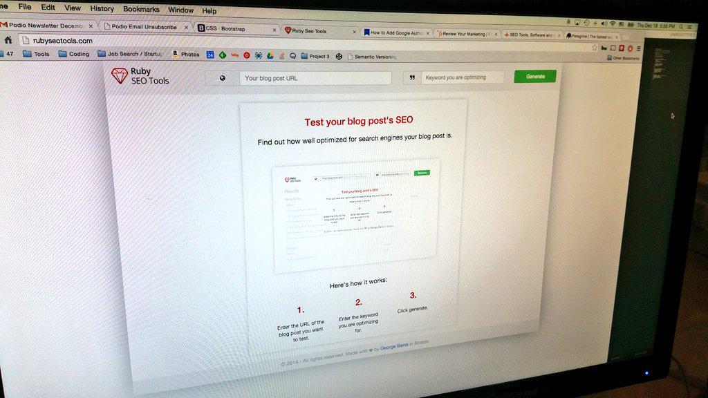 gbanis's tweet image. Beta version is live! Go test your blog post&apos;s  seo :-) rubyseotools.com #rubyseotools #sneakpeak