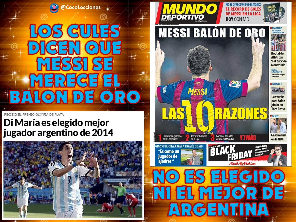 CocoLecciones's tweet photo. Siguen creyendo en lo de Messi Balón de Oro? http://t.co/x3zF8AxSTE