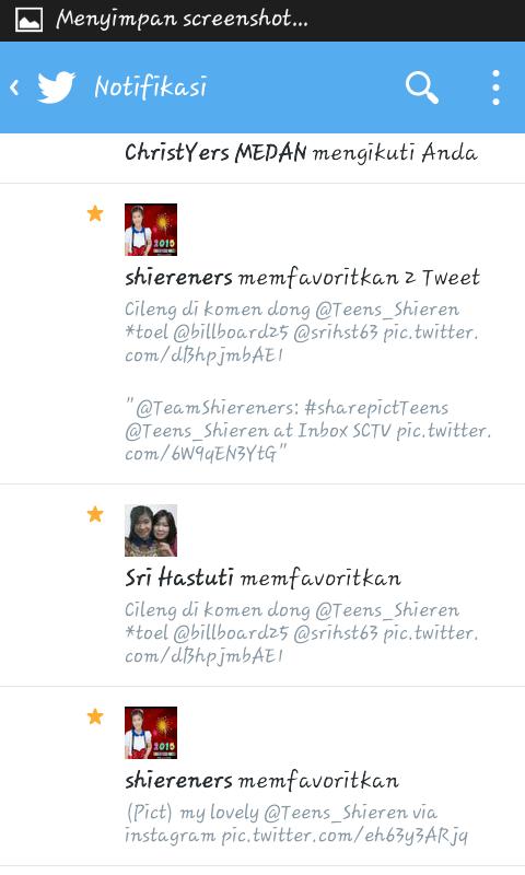 Benteng_Cileng's tweet photo. Di fav sama tante @srihst63 makasih love u http://t.co/Bn7gRThidT
