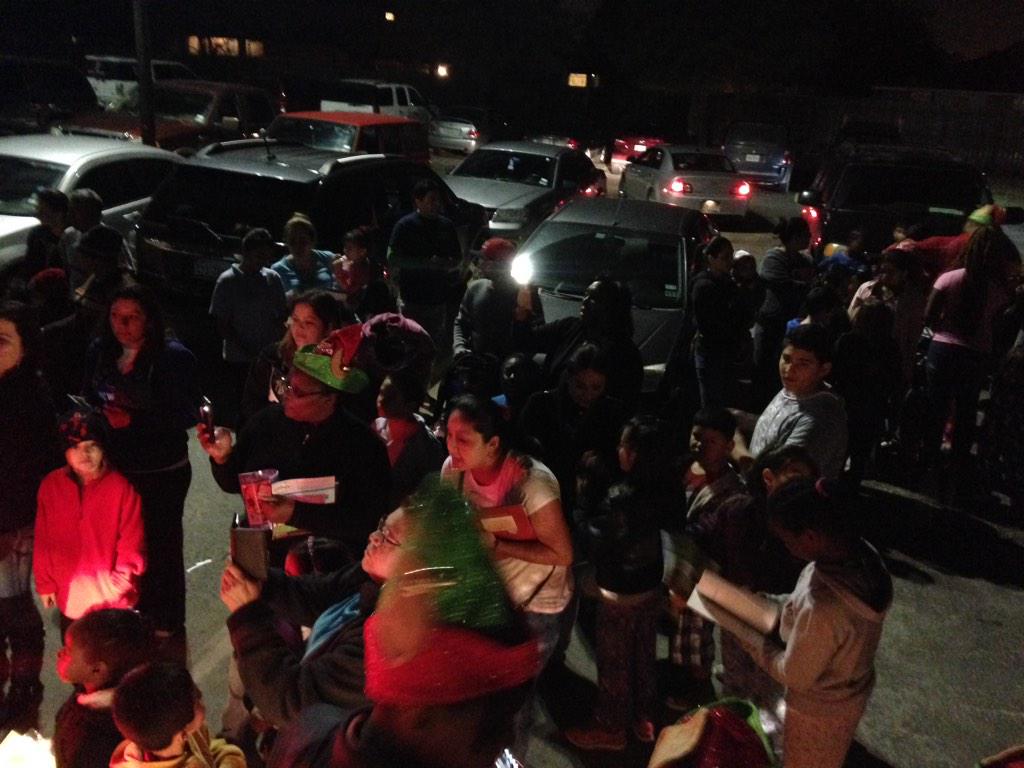 "Book Train" with Santa through the neighborhood. Almost 1,000 books! <a href="/MonahanBobcats/">Monahan Elementary</a>  #literacy #sisdcoaches