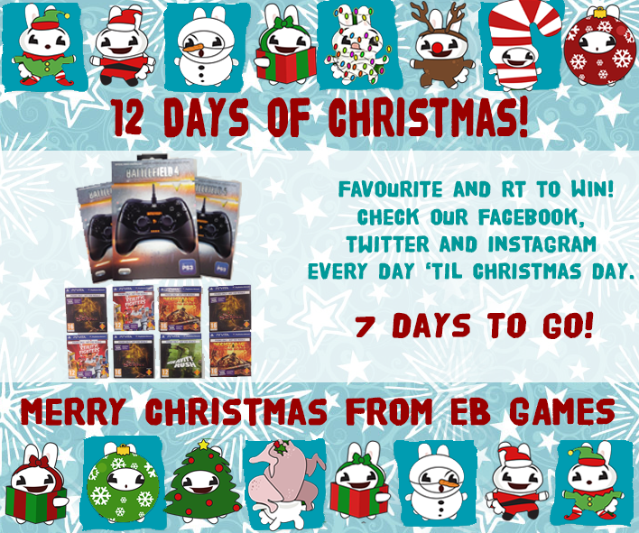 EBGamesAus's tweet photo. Only 7 DAYS to go until Christmas, Twitter! Follow the instructions for your chance to win some sweet free stuff! http://t.co/T4UC9Qi2Sf