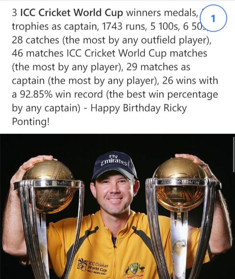 Happy birthday to greatest player ever ...... RICKY PONTING.... Missing you 