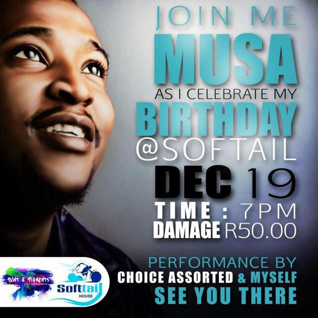 Happy birthday to <a href="/Musathevoice/">Musa Sukwene</a> . still got mega love for u man. If u in Witbank, go to Softail 2nyt &amp; be with him.