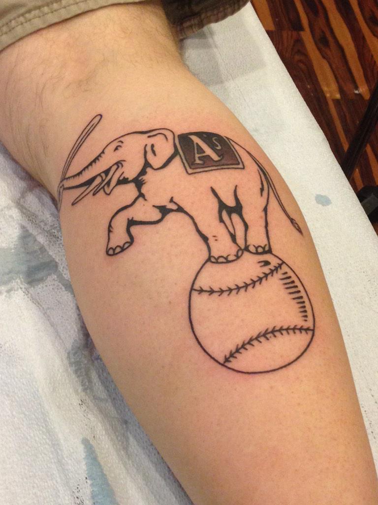 oakland a's elephant tattoo