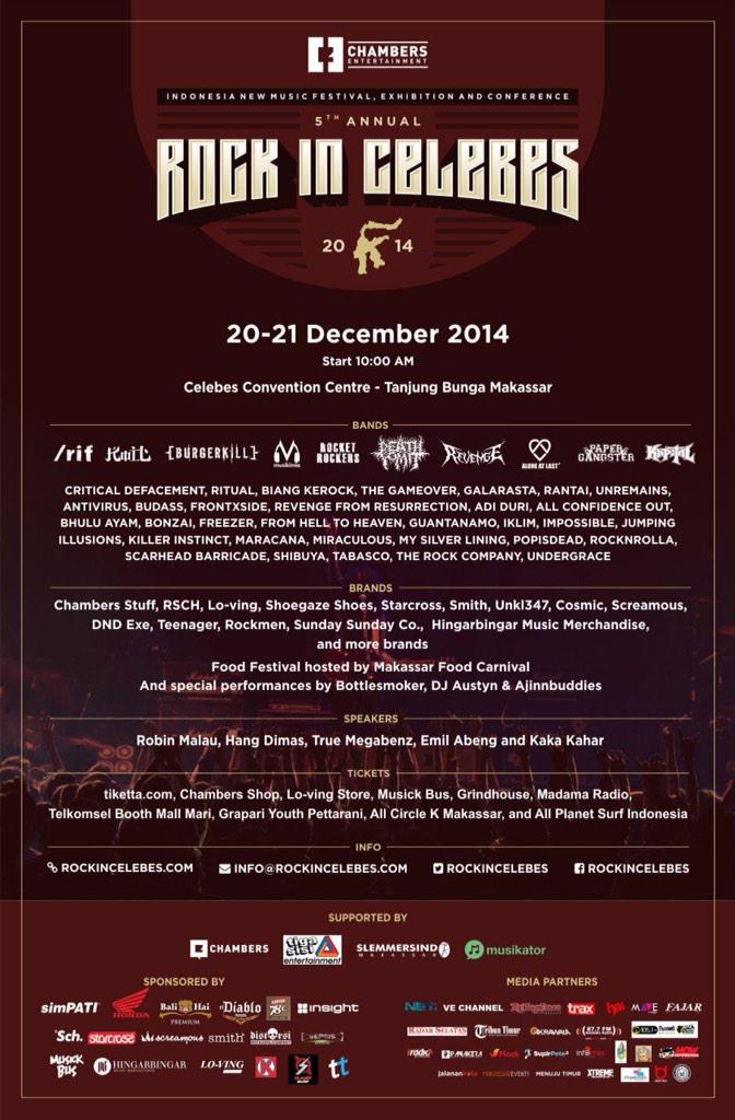 Jakarta Easycore (@jakartaeasycore) on Twitter photo H-1 <a href="/RockInCelebes/">ROCK IN CELEBES</a> | CELEBES CONVENTION CENTRE | START 10.00 AM, 20 - 21 Desember 2014 | INFO rockincelebes.com H-1 <a href="/RockInCelebes/">ROCK IN CELEBES</a> | CELEBES CONVENTION CENTRE | START 10.00 AM, 20 - 21 Desember 2014 | INFO rockincelebes.com