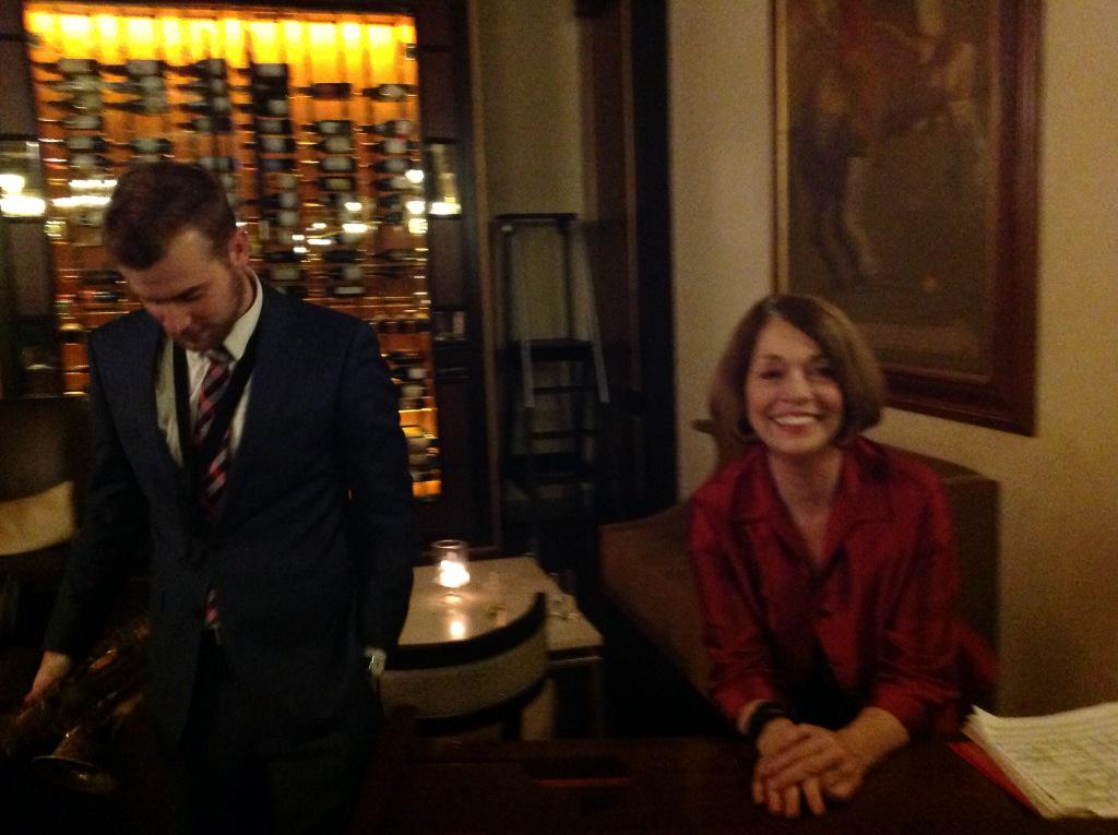 Saxophonist, Dan White and I at the end of gig at NYAC