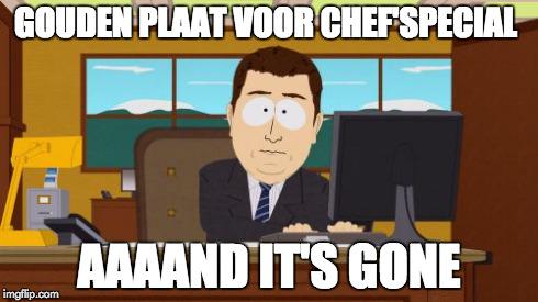 Chef'Special veilt zojuist verkregen gouden plaat bij Serious Request. #SR14 #SR2014