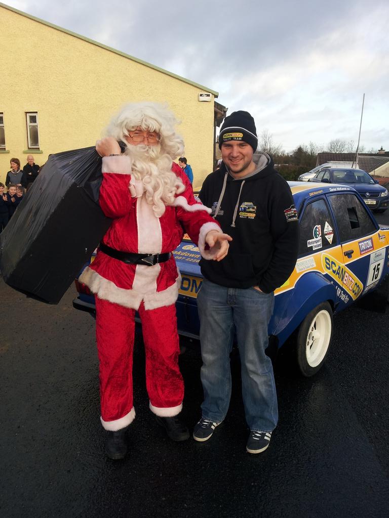 Santa &amp; 2014 <a href="/britishrally/">British Rally</a> Champion <a href="/DMKMotorsport/">Daniel Mc Kenna</a> deliver Xmas treats to the children of St.Dympnas School Tydavnet