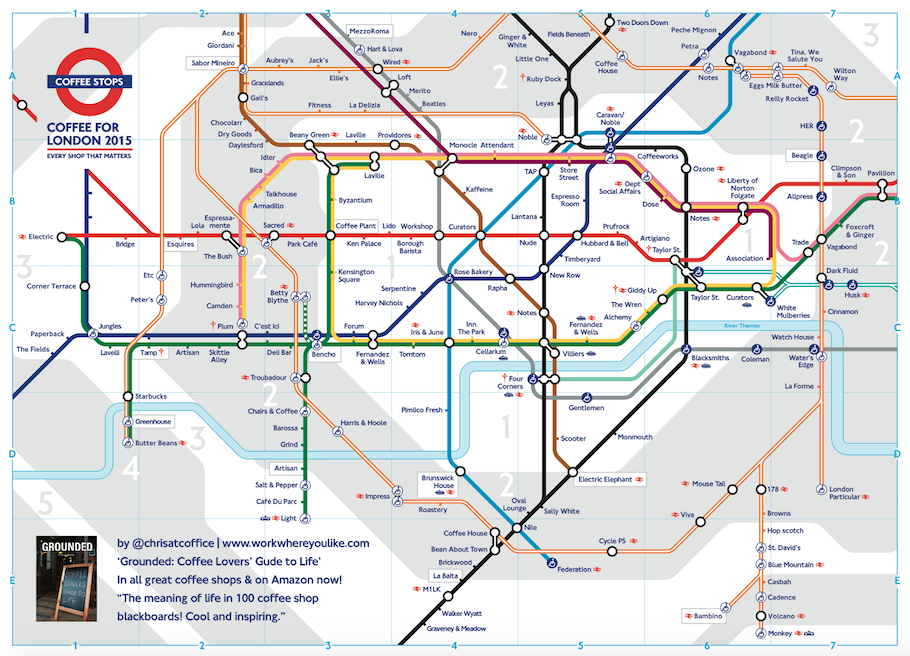 <a href="/philwbass/">Phil Wain</a> 50+updated 30+new. The 2015 @CoffeeStopsLDN Map by @chrisatcoffice full size bit.ly/1C7Pnjb