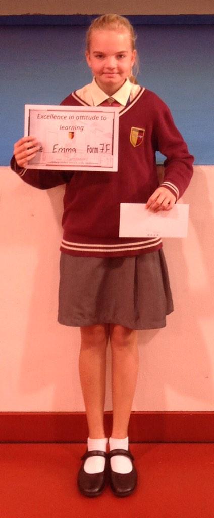 Excellence in attitude, in all subjects. Congratulations Emma 7F. Have a fabulous holiday.