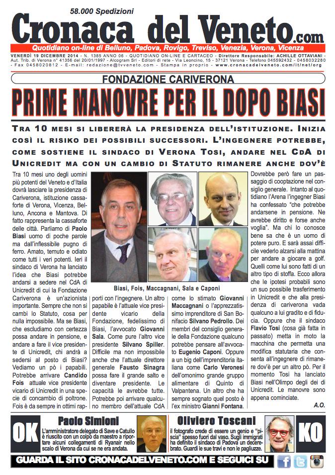 Buongiorno e #buonalettura da <a href="/CronacadelVenet/">Cronaca del Veneto</a> ecco #online la nostra #primapagina bit.ly/16yceYb #news
