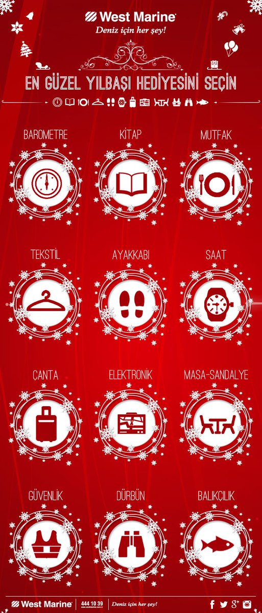 West Marine’de Yılbaşına Özel Sürpriz İndirimler!
goo.gl/0AbmLa