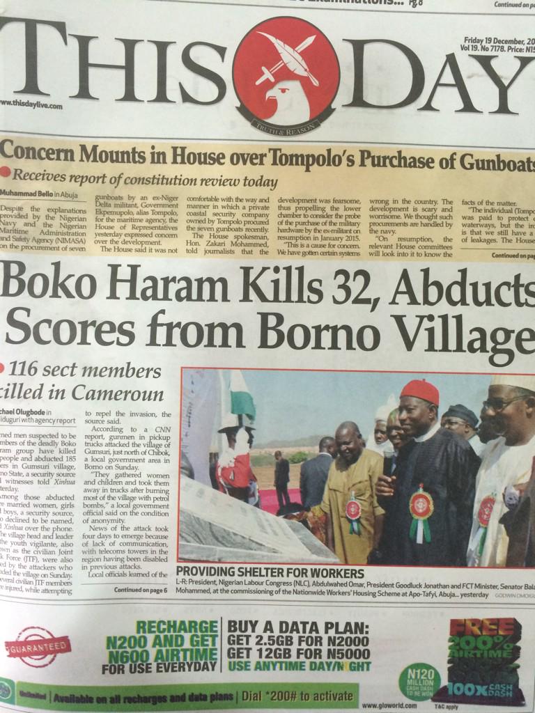 Thisday newspaper nigeria