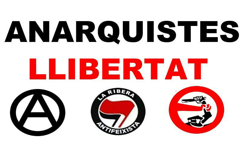 LaRiberaAntifa's tweet photo. Contra els muntatges policials solidaritat obrera LLIBERTAT ANARQUISTES DETINGUTS http://t.co/ijdGmQpwvE
