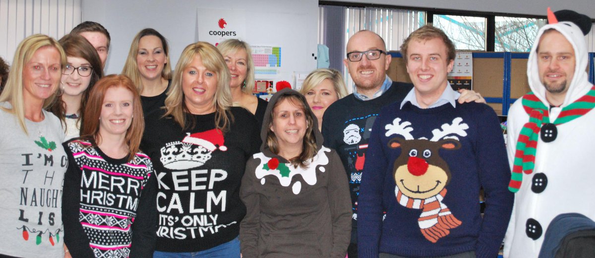 CoopersFire's tweet image. a fine selection of Christmas jumpers in the Coopers office today #christmasjumpers