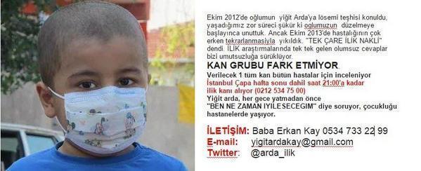 Sevgimerhamet's tweet photo. KÜÇÜK ARDA KARDEŞİMİZE ACİL İLİK NAKLİ GEREKİYOR
LÜTFEN DONÖR OLALIM
BİR TÜP KAN...BİR CAN KURTARIR http://t.co/ngLQGN5cls